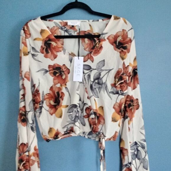 Faux Wrap Boho Blouse - Picture 1 of 6